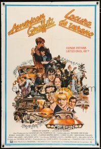2j372 AMERICAN GRAFFITI Argentinean '73 George Lucas teen classic, it was the time of your life!