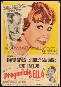 2j377 ASK ANY GIRL Argentinean '59 David Niven finds why gentlemen prefer Shirley MacLaine!