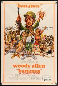 2j380 BANANAS Argentinean '71 great artwork of Woody Allen by E.C. Comics artist Jack Davis!