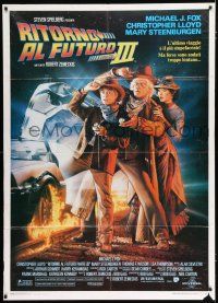 2j118 BACK TO THE FUTURE III Italian 1p '90 Michael J. Fox, Christopher Lloyd, Zemeckis, Drew art!