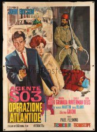 2j070 OPERATION ATLANTIS Italian 2p '65 Ciriello art of a triple threat Spanish secret agent!