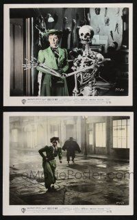 2k173 HOUSE OF WAX 2 color 3D 8x10 stills '53 Phyllis Kirk w/ skeleton & chased by Vincent Price