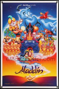 2m050 ALADDIN DS 1sh '92 classic Walt Disney Arabian fantasy cartoon, Patton art of cast!
