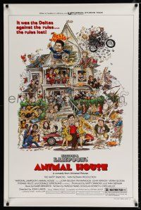 2m060 ANIMAL HOUSE style B 1sh '78 John Belushi, Landis classic, art by Rick Meyerowitz!