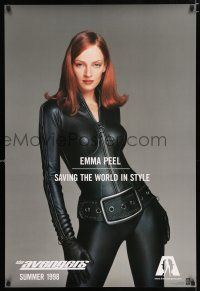 2m073 AVENGERS teaser DS 1sh '98 sexy Uma Thurman as Emma Peel - saving the world in style!