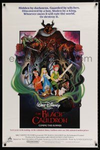 2m104 BLACK CAULDRON advance 1sh '85 first Walt Disney CG, cool fantasy art by P. Wenzel!