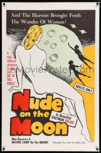 2m575 NUDE ON THE MOON 1sh '62 Doris Wishman nudie classic, incredible naked sci-fi space art!
