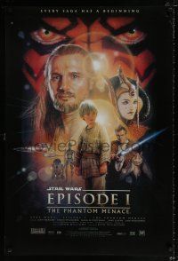 2m022 PHANTOM MENACE style B DS 1sh '99 George Lucas, Star Wars Episode I, art by Drew Struzan!