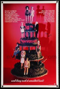 2m004 ROCKY HORROR PICTURE SHOW signed teaser 1sh R85 by Tim Curry, cool Barbie Dolls on cake image!
