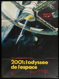 2p419 2001: A SPACE ODYSSEY French 1p R70s Stanley Kubrick, art of space wheel by Bob McCall!
