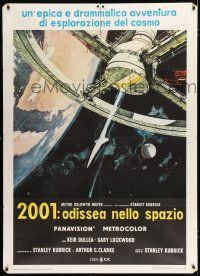 2p134 2001: A SPACE ODYSSEY Italian 1p R70s Stanley Kubrick, art of space wheel by Bob McCall!