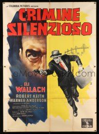 2p068 LINEUP Italian 2p '58 Don Siegel classic film noir, cool art of Eli Wallach running with gun!