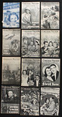 2r012 LOT OF 17 CINEGRAM PREVIEW ENGLISH PROGRAMS '30s many different images from variety of movies!