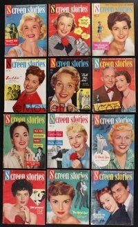 2r142 LOT OF 17 SCREEN STORIES 1952-53 MAGAZINES '52-53 Doris Day, Liz Taylor, Leigh & more!