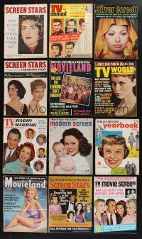 2r152 LOT OF 12 MOVIE & TV MAGAZINES '50s-60s Liz Taylor, Mia Farrow, Sophia Loren, Elvis & more!