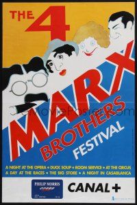 2s339 4 MARX BROTHERS FESTIVAL Belgian '94 cool art of Groucho, Chico, Harpo & Zeppo!