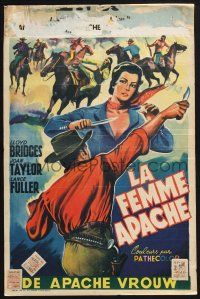 2s342 APACHE WOMAN Belgian '55 Lloyd Bridges & Native American half-breed Joan Taylor!