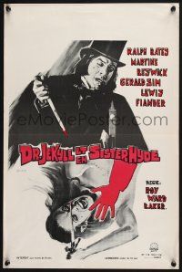 2s366 DR. JEKYLL & SISTER HYDE Belgian '72 art of crazed Ralph Bates stabbing woman to death!