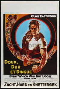 2s368 EVERY WHICH WAY BUT LOOSE Belgian '78 art of Clint Eastwood & Clyde the orangutan by Peak!