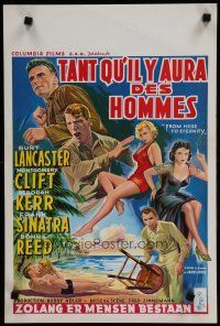 2s373 FROM HERE TO ETERNITY Belgian '53 art of Lancaster, Kerr, Sinatra, Donna Reed, Clift!
