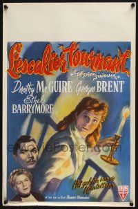 2s413 SPIRAL STAIRCASE Belgian 1947 art of Dorothy McGuire, George Brent & Ethel Barrymore!