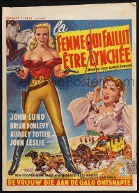 2s432 WOMAN THEY ALMOST LYNCHED Belgian '53 art of super sexy female gunfighter Audrey Totter!