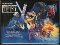 2s065 RETURN OF THE JEDI British quad '83 George Lucas classic, completely different art by Kirby!