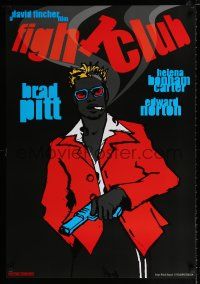 2s230 FIGHT CLUB 27x39 Polish tribute poster '09 Ksiazek art of smoking Brad Pitt w/gun!