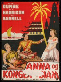 2s440 ANNA & THE KING OF SIAM Danish '46 pretty Irene Dunne, Rex Harrison & sexy Linda Darnell!