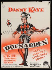 2s449 COURT JESTER Danish '58 Basil Rathbone, art of classic wacky Danny Kaye!