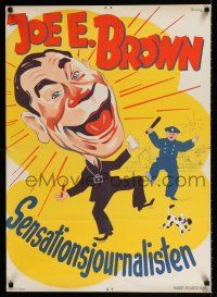 2s459 FIT FOR A KING Danish '37 different artwork of smiling big mouth Joe E. Brown!