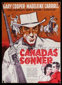 2s490 NORTH WEST MOUNTED POLICE Danish R60s Cecil B. DeMille, Gary Cooper, Madeleine Carroll