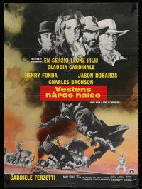 2s492 ONCE UPON A TIME IN THE WEST Danish '69 Leone, art of Cardinale, Fonda, Bronson & Robards!