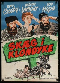 2s504 ROAD TO UTOPIA Danish '49 Wenzel art of Bob Hope & Bing Crosby with beards, Dorothy Lamour!