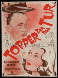 2s518 TOPPER TAKES A TRIP Danish R48 Constance Bennett, Roland Young, WG artwork!