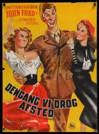 2s524 WHEN WILLIE COMES MARCHING HOME Danish '51 John Ford, different art of Dan Dailey with girls