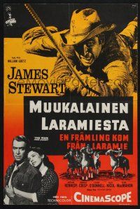 2s097 MAN FROM LARAMIE Finnish '55 different art of James Stewart, directed by Anthony Mann!