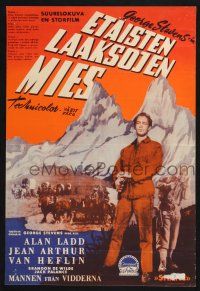 2s113 SHANE Finnish '53 most classic western, different image of Alan Ladd & Brandon De Wilde!