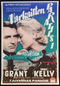 2s120 TO CATCH A THIEF Finnish '55 romantic close up art of Grace Kelly & Cary Grant, Hitchcock!