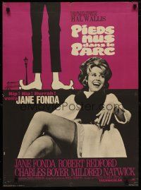2s173 BAREFOOT IN THE PARK French 23x32 '67 art of Redford's feet & image of sexy Jane Fonda!