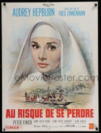 2s188 NUN'S STORY French 23x32 R60s great Mascii art of religious missionary Audrey Hepburn!