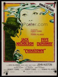 2s137 CHINATOWN French 15x21 R70s art of Jack Nicholson & Faye Dunaway by Jim Pearsall!