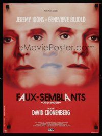 2s141 DEAD RINGERS French 15x21 '89 Jeremy Irons & Genevieve Bujold, directed by David Cronenberg!