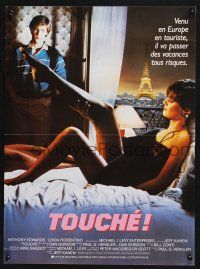 2s146 GOTCHA French 15x21 '85 Anthony Edwards with sexy Linda Florentino in Paris, Touche'!