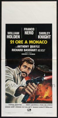 2s788 21 HOURS AT MUNICH Italian locandina '77 Piovano artwork of Franco Nero shooting gun!