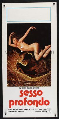 2s806 FLYING SEX Italian locandina '79 Sesso profondo, art of nude Eveline Barnett!