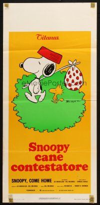 2s840 SNOOPY COME HOME Italian locandina '72 Peanuts, great Schulz art of Snoopy & Woodstock!