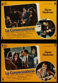 2s739 CONVERSATION set of 8 Italian photobustas '74 Gene Hackman, Francis Ford Coppola directed!