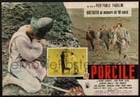 2s759 PIGPEN set of 3 Italian photobustas '69 Pier Paolo Pasolini's Porcile, cannibalism!