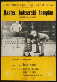 2s281 BATTLING BUTLER Yugoslavian 18x26 '60s great image of wacky Buster Keaton in boxing ring!